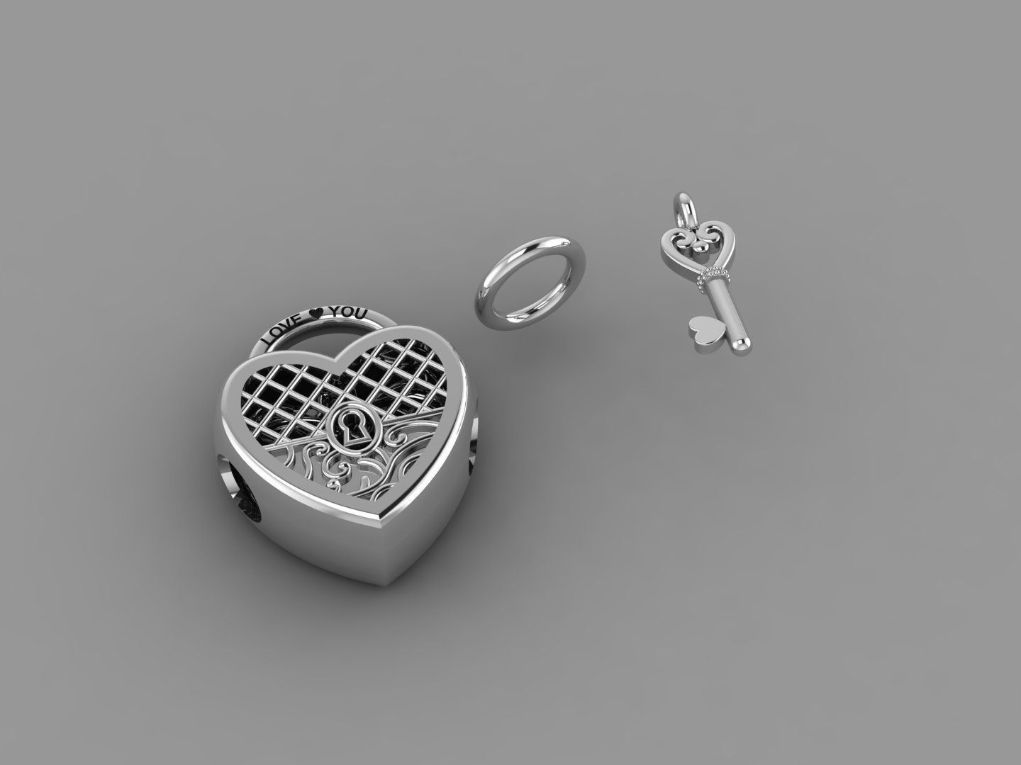Heart - Charm - Pandora 3D print model_2