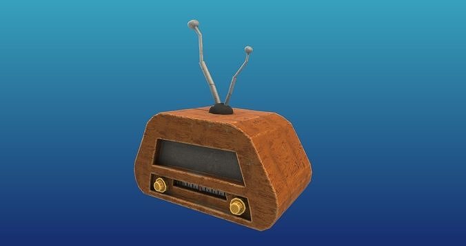 Vintage Radio Cartoon style Game Asset  Free low-poly 3D model