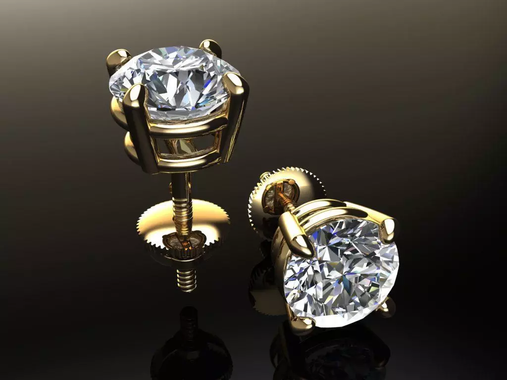 4-Prong Solitaire Earring 5MM50 3D print model