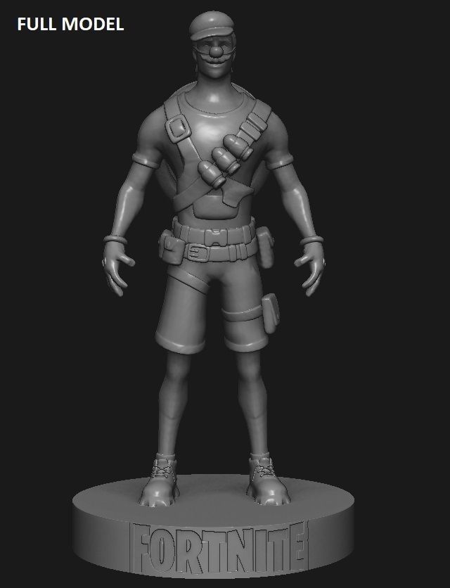 Fortnario Mario in Fortnite fanart 3D print model_2