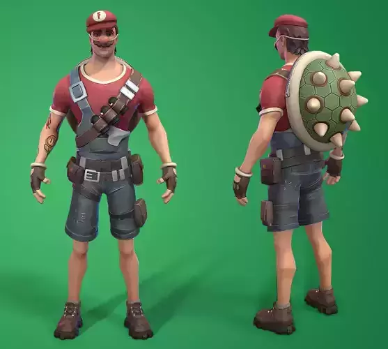 Fortnario Mario in Fortnite fanart