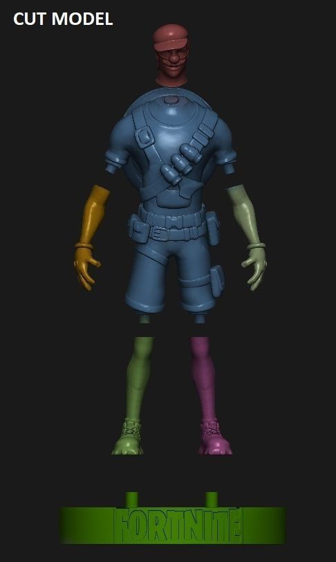 Fortnario Mario in Fortnite fanart 3D print model_1