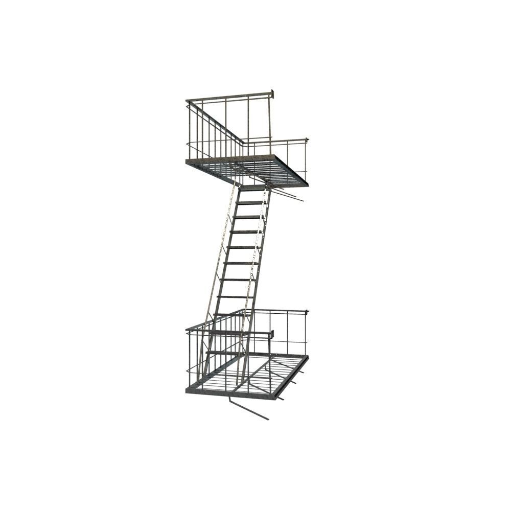 Fire Escape Low-poly 3D model_5