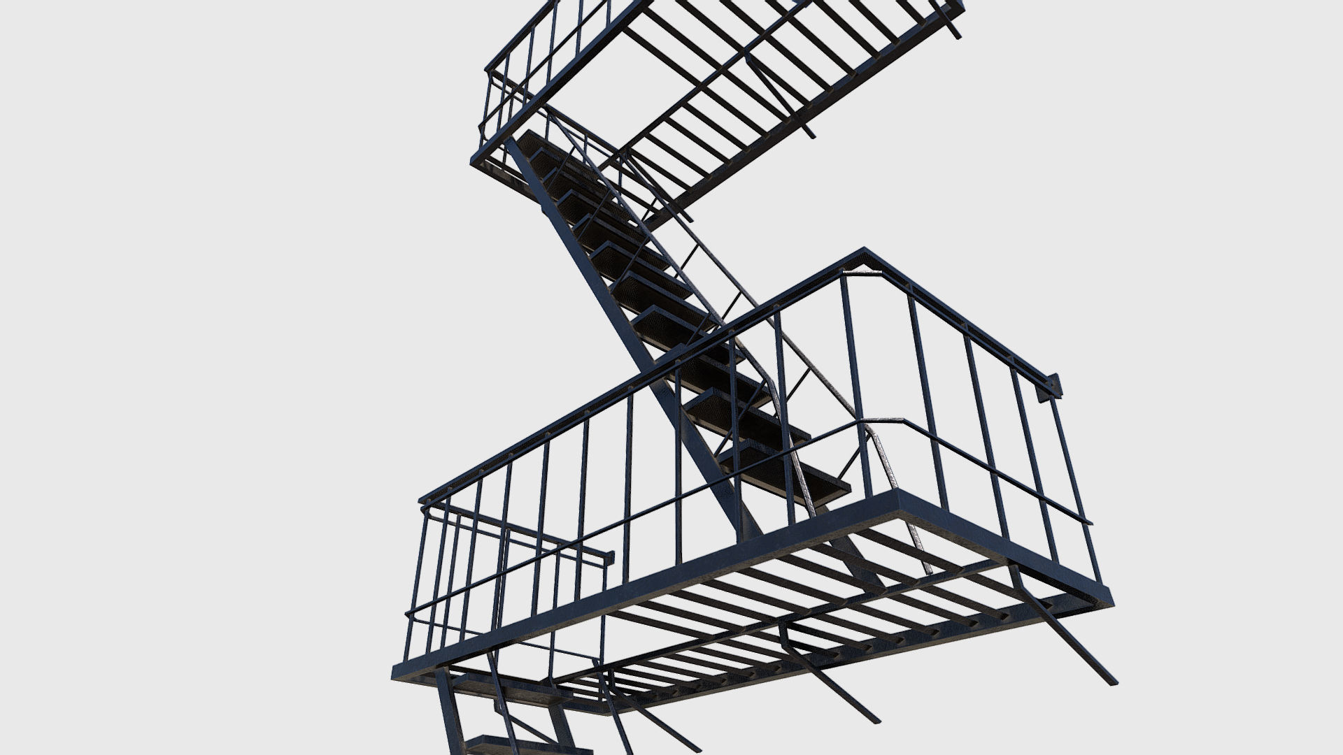 Fire Escape Low-poly 3D model_2