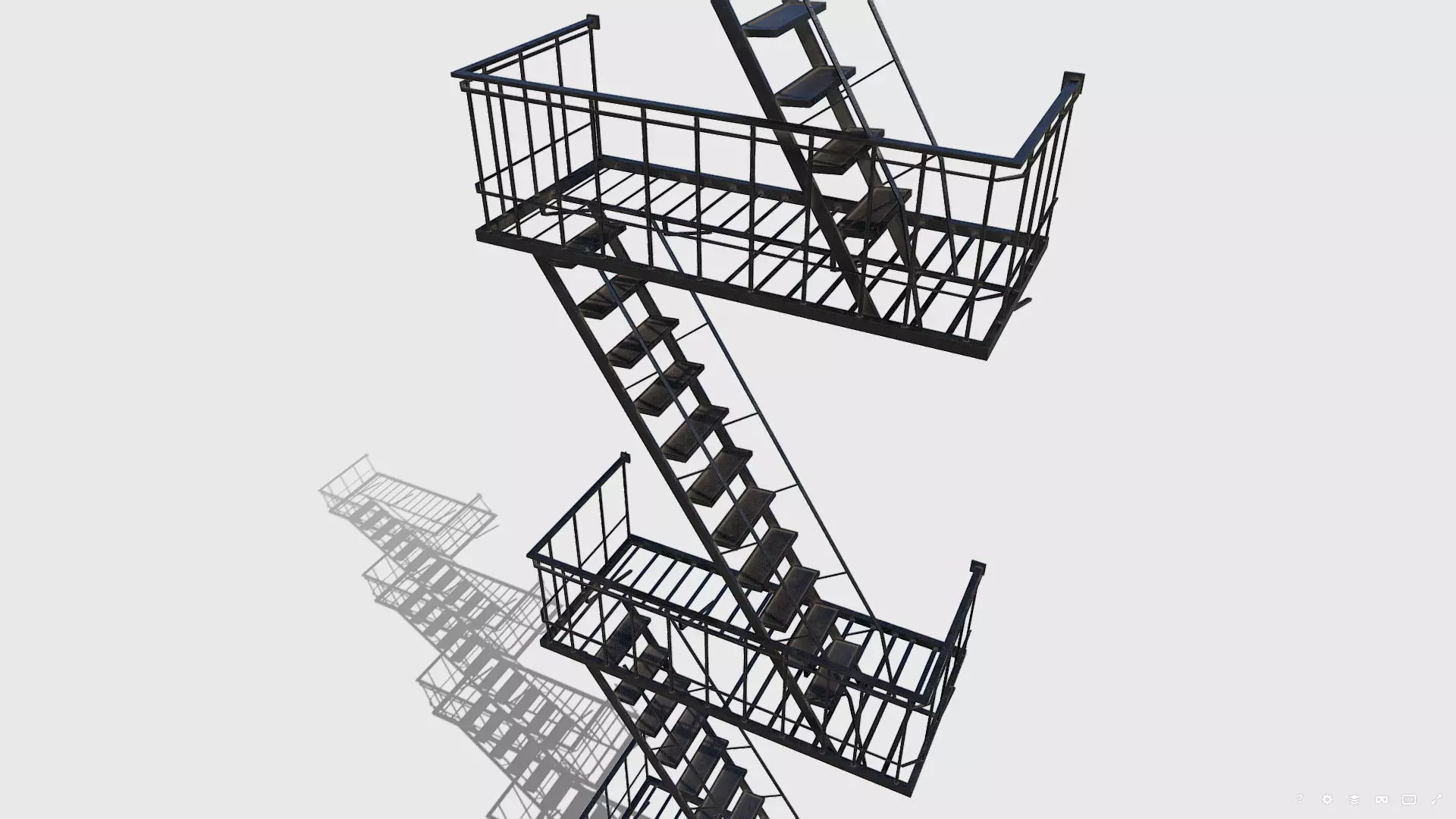 Fire Escape Low-poly 3D model_0