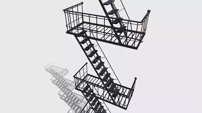 Fire Escape Low-poly 3D model