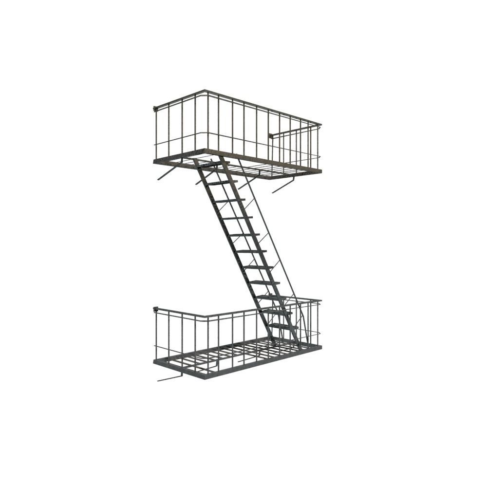 Fire Escape Low-poly 3D model_7