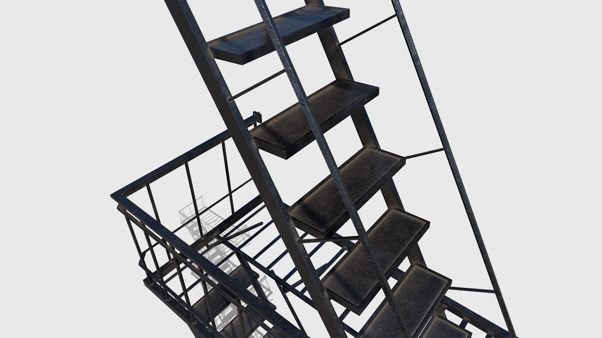 Fire Escape Low-poly 3D model_1