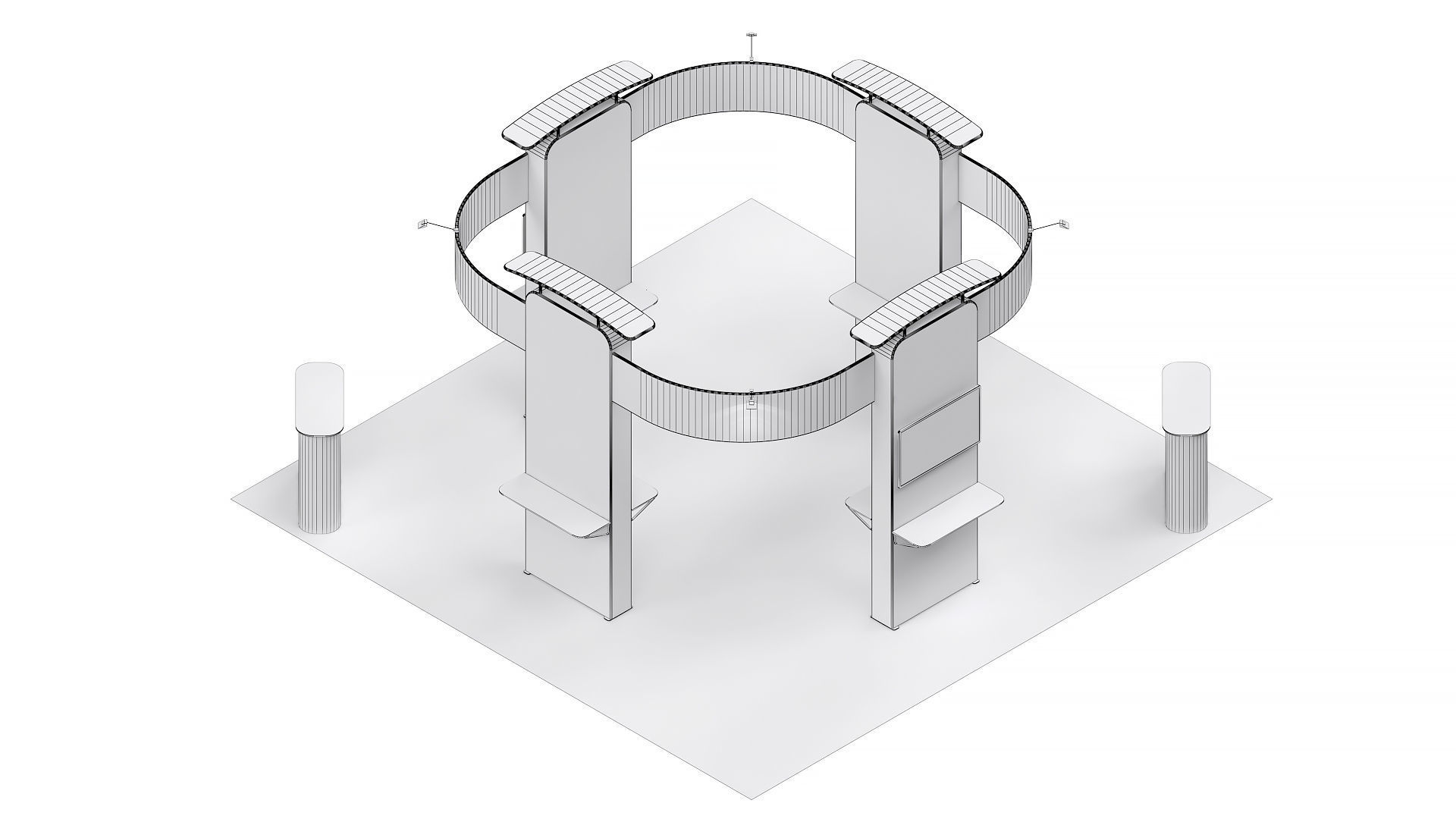 Exhibition booth 20x20ft 3DM019 3D model_10