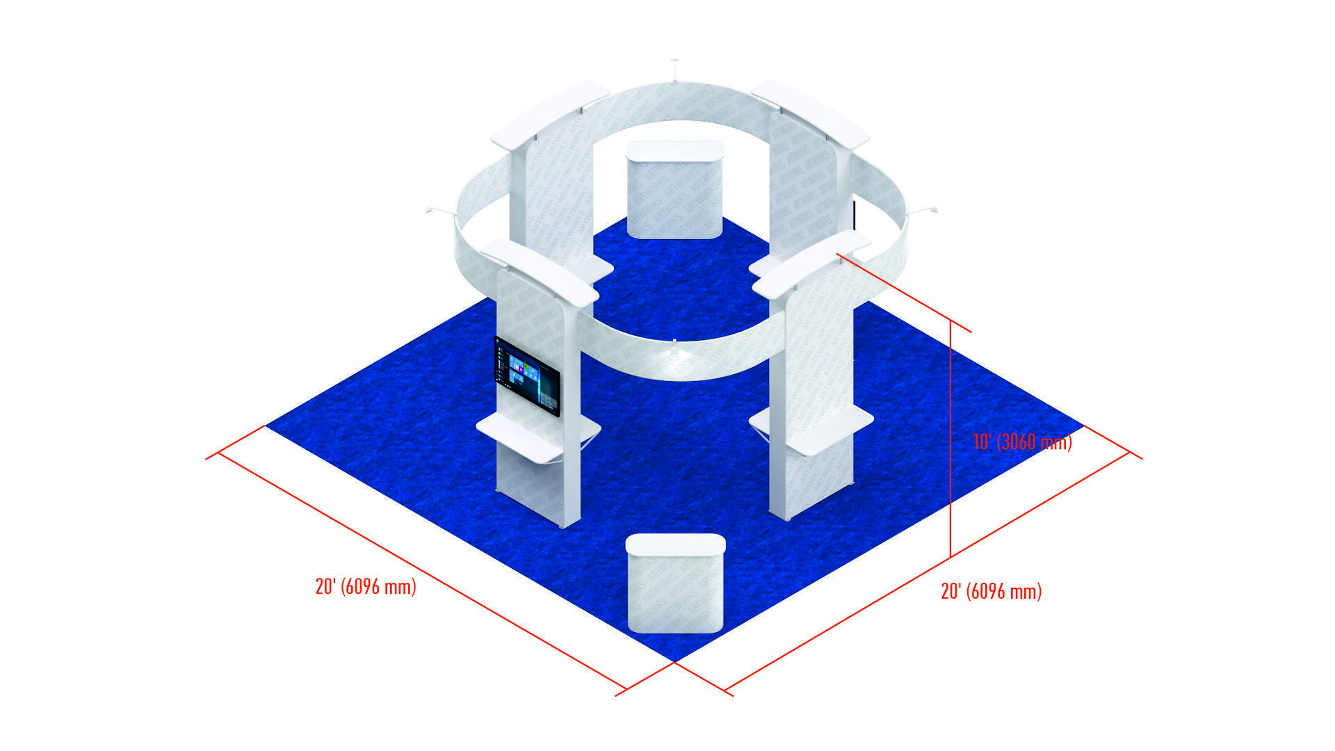 Exhibition booth 20x20ft 3DM019 3D model_12
