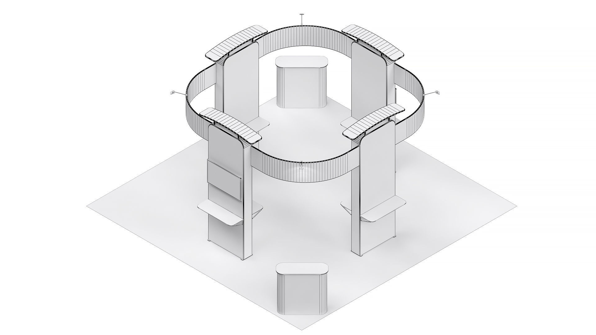 Exhibition booth 20x20ft 3DM019 3D model_9
