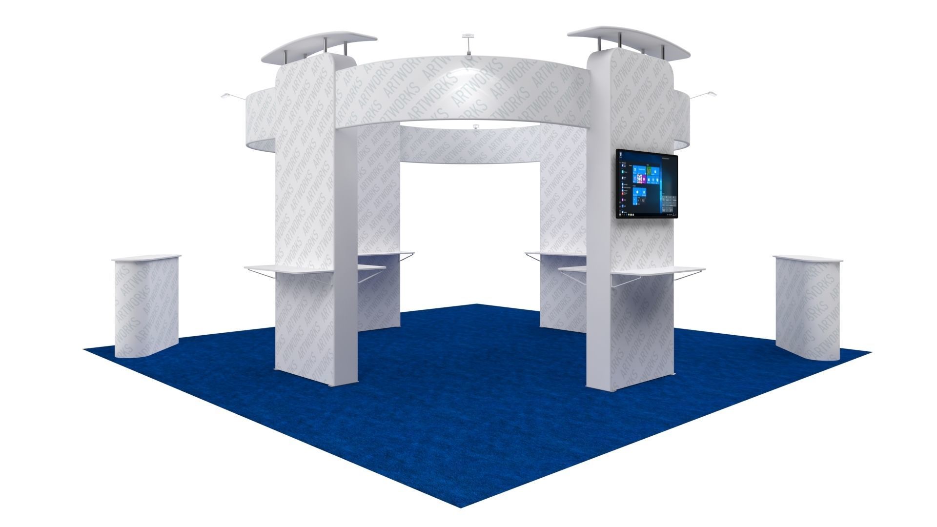 Exhibition booth 20x20ft 3DM019 3D model_1