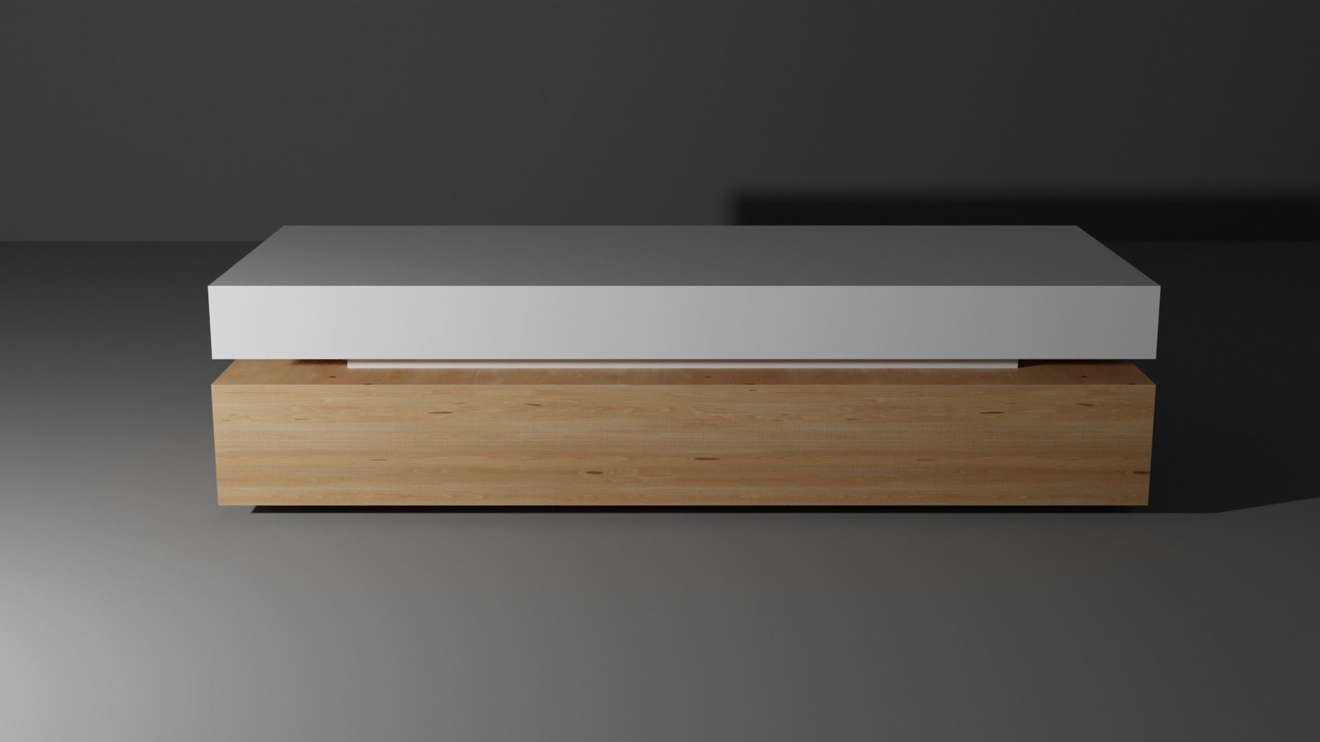 Table wooden coffee with top Low-poly 3D model_1