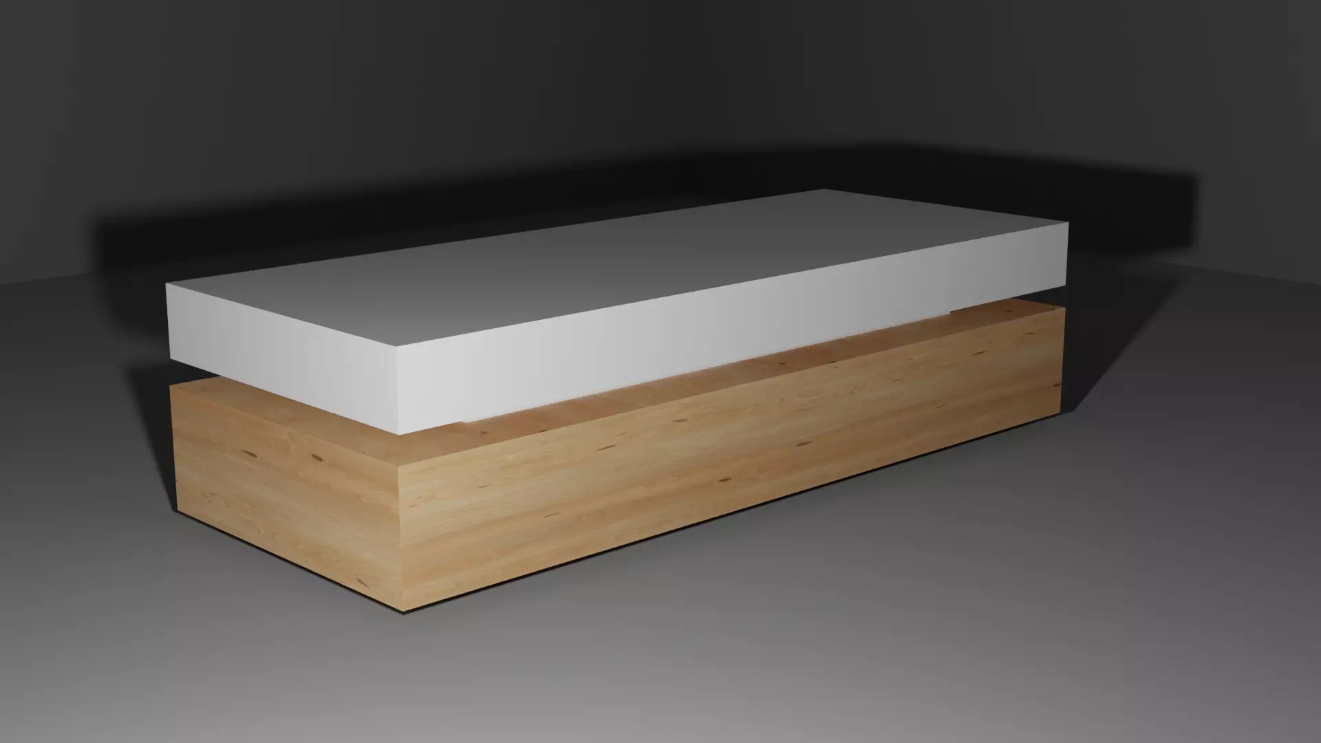 Table wooden coffee with top Low-poly 3D model_0