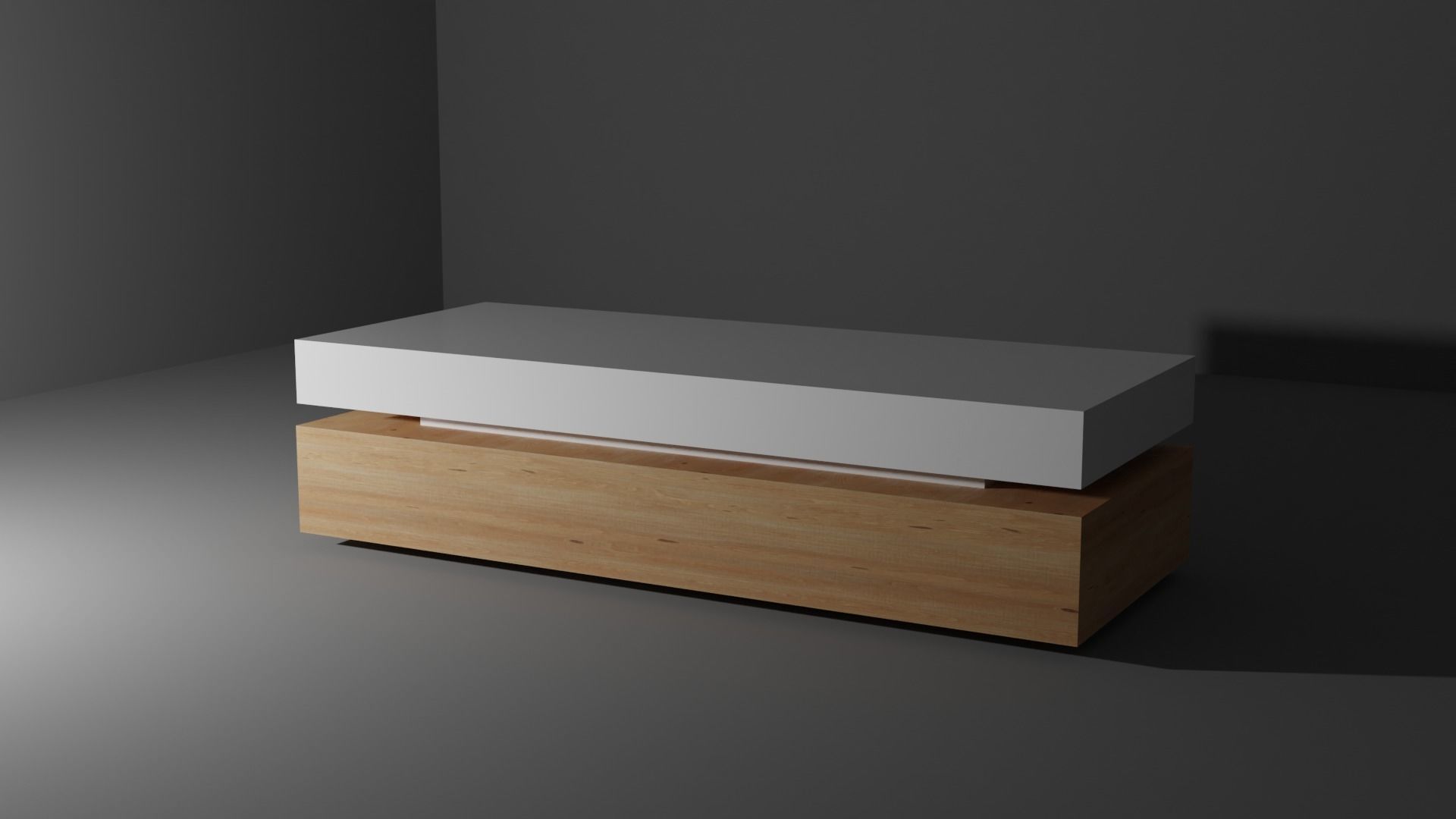 Table wooden coffee with top Low-poly 3D model_2