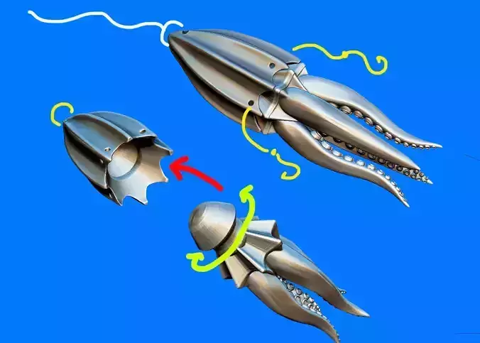 octopus squid cuttlefish two-piece fishing lure 3D print model