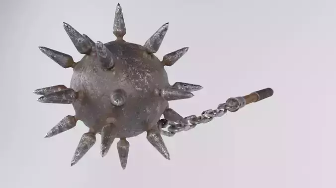 Flail spiked ball with spikes Low-poly 3D model