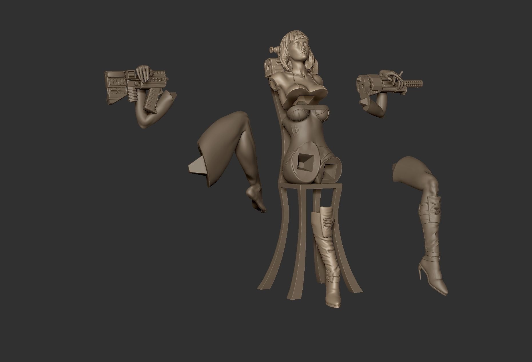 Resting GUN  3D print model_5