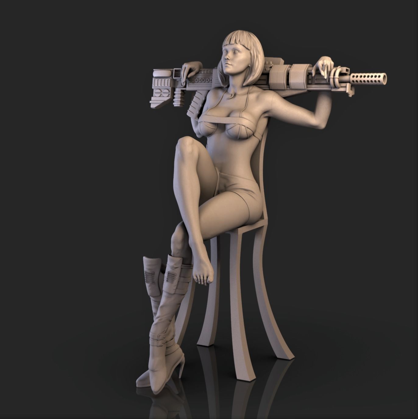 Resting GUN  3D print model_4
