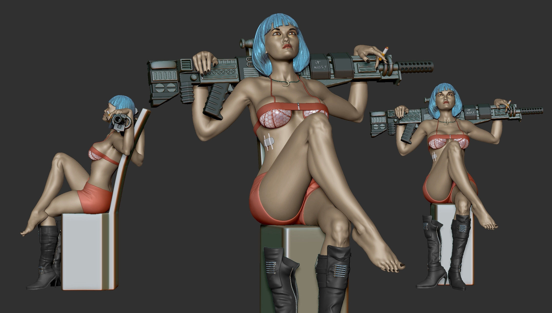 Resting GUN  3D print model_2