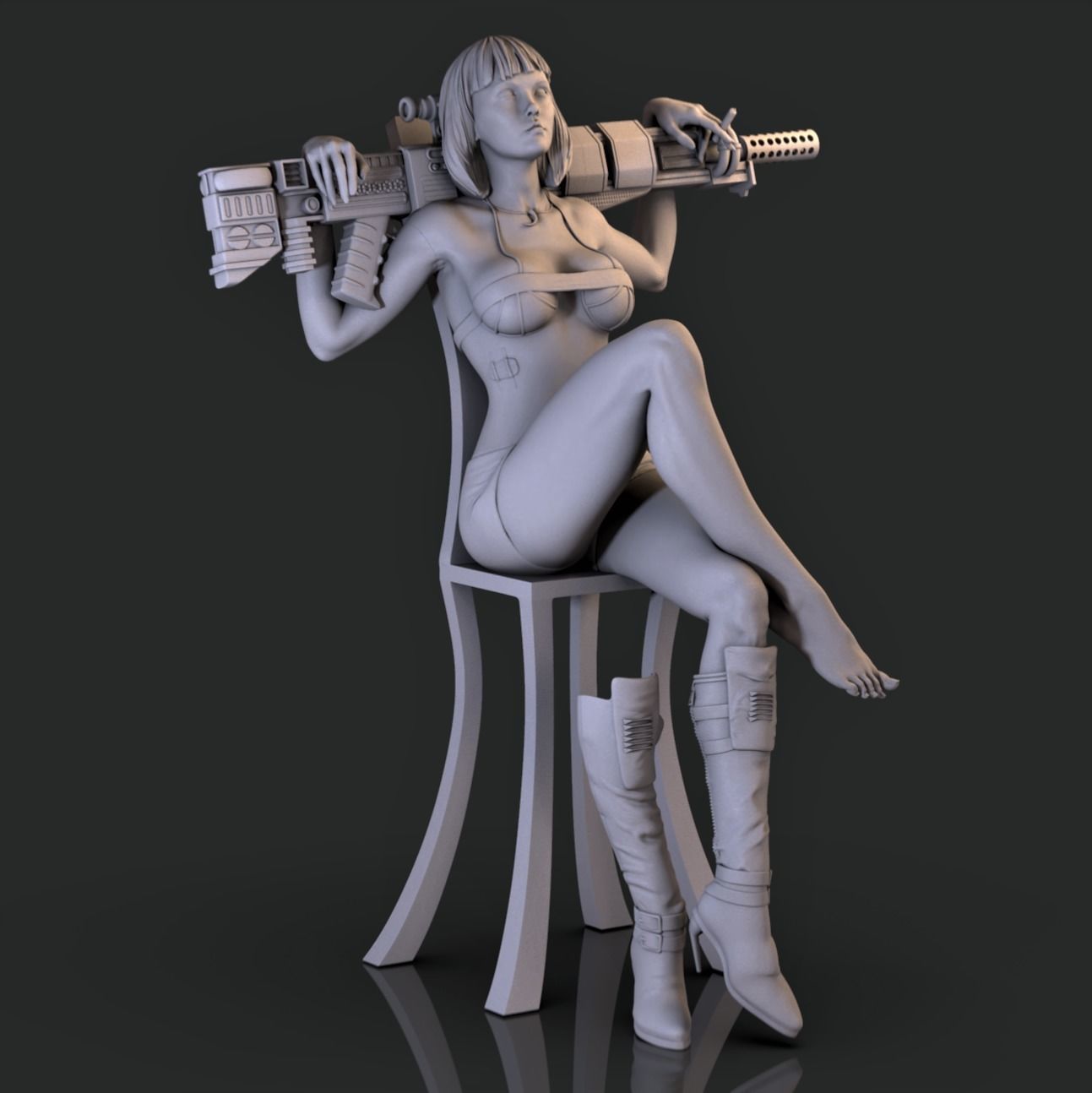 Resting GUN  3D print model_3