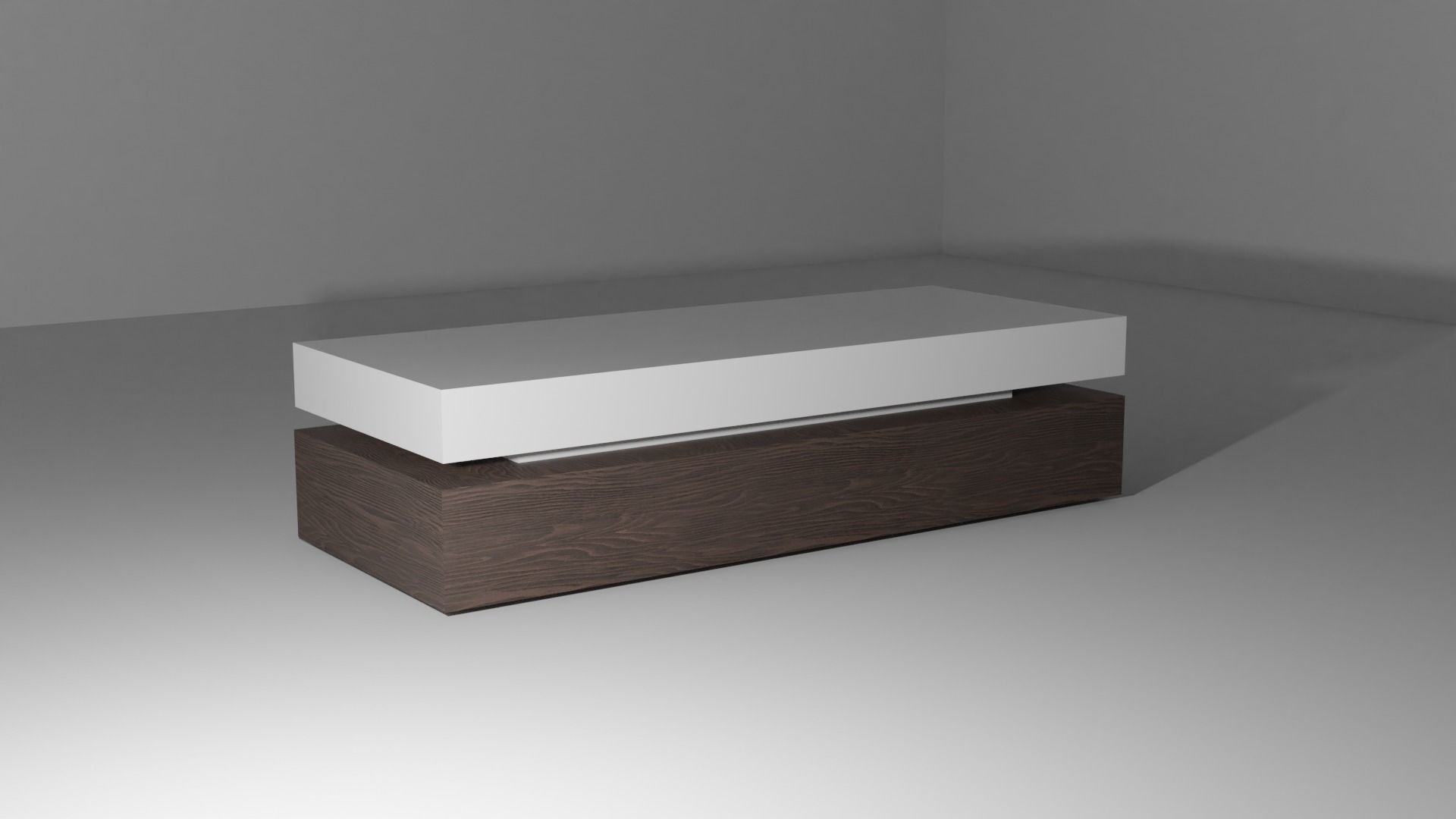 Table modern coffee wood Low-poly 3D model_1