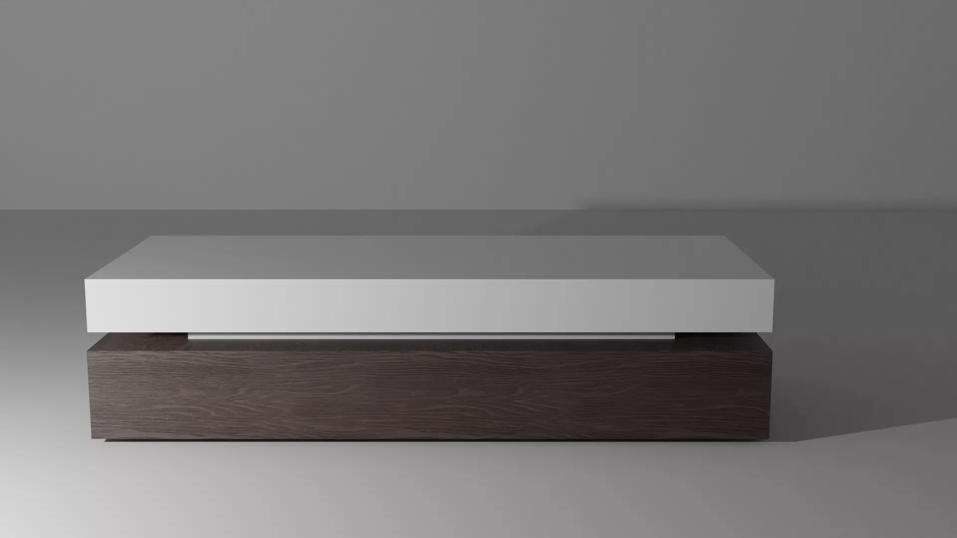 Table modern coffee wood Low-poly 3D model_0