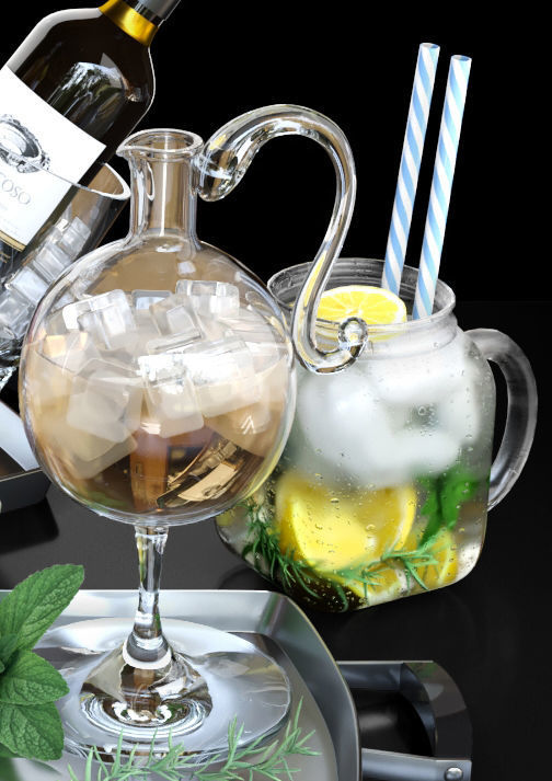 Set of cocktails 3D model_3