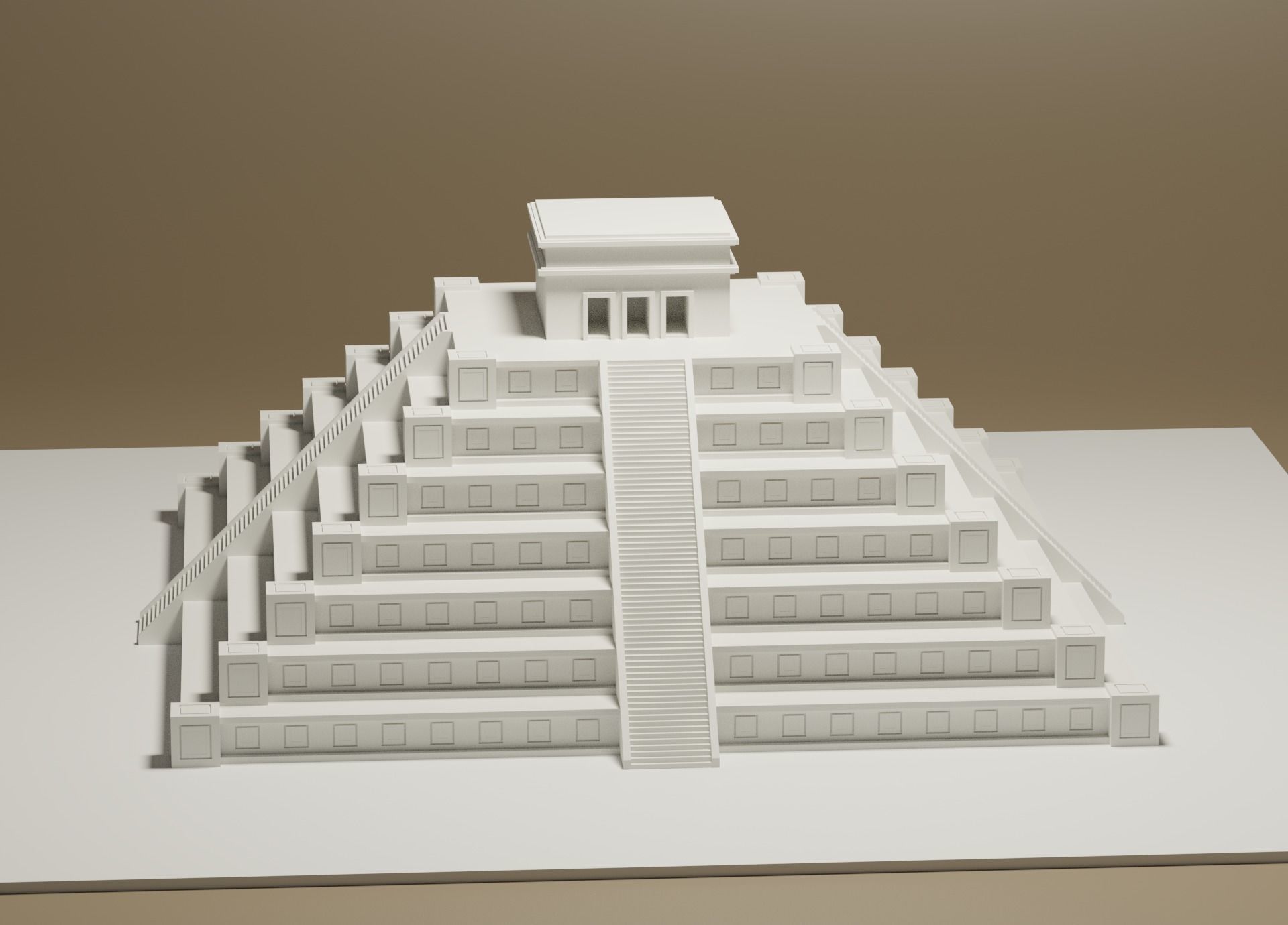Cartoon Mayan Pyramid 3D model_3