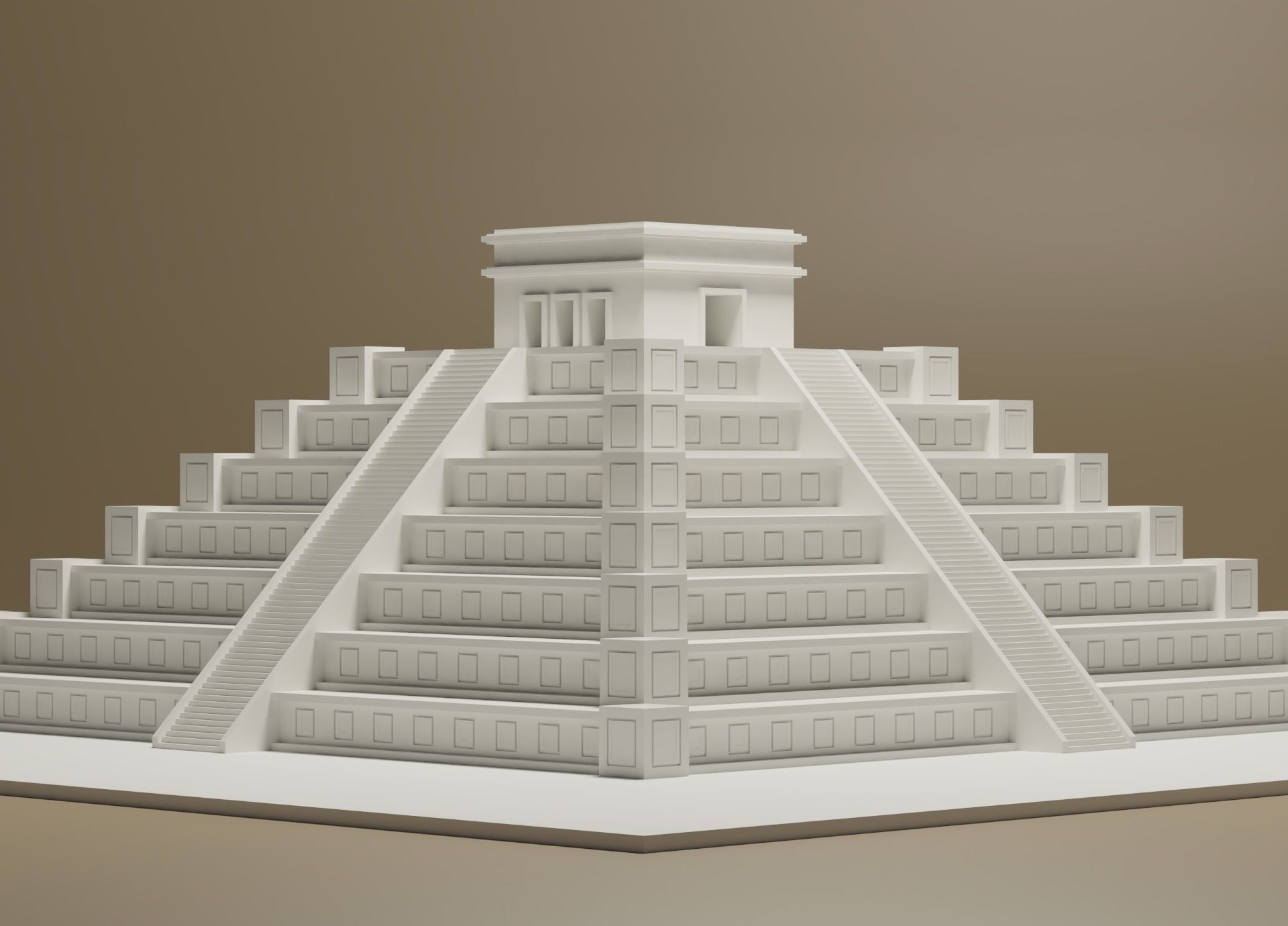 Cartoon Mayan Pyramid 3D model_10