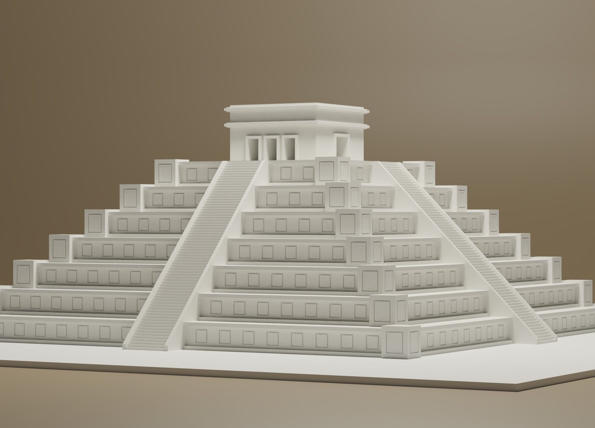 Cartoon Mayan Pyramid 3D model_4