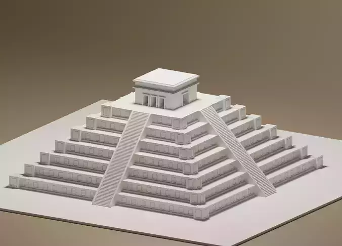 Cartoon Mayan Pyramid 3D model