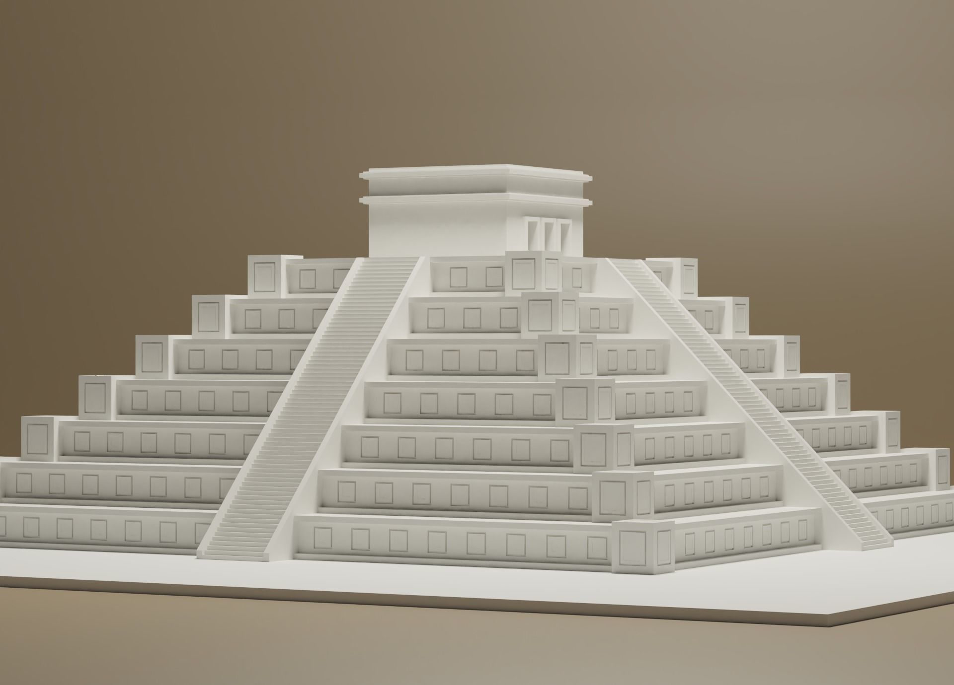 Cartoon Mayan Pyramid 3D model_9