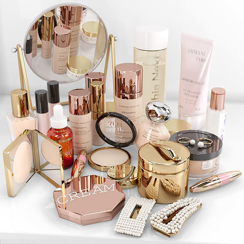 set of big cosmetics 3D model