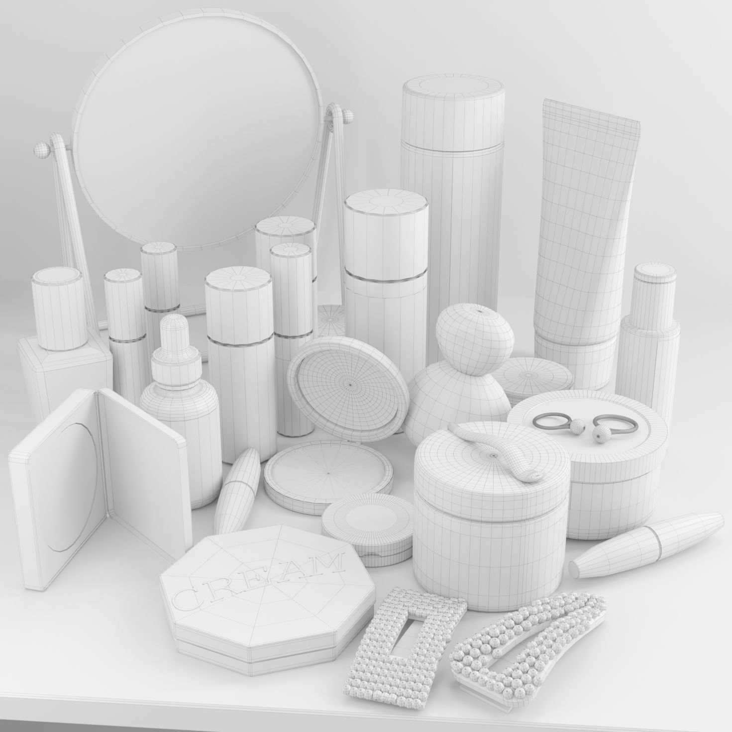 set of big cosmetics 3D model_1