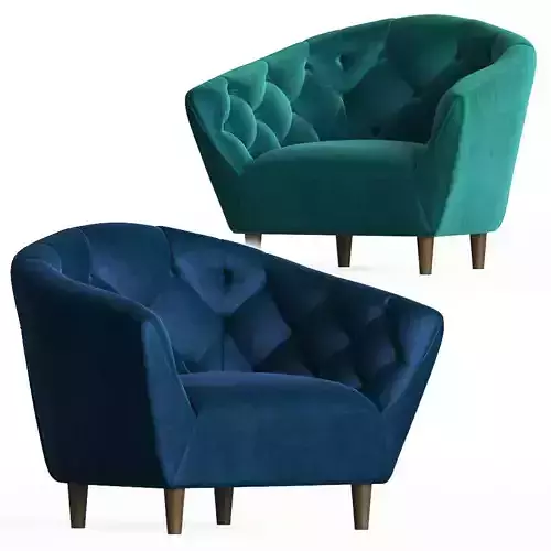 Deephouse Florence Velvet Armchair 3D model