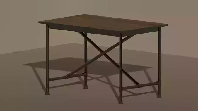 Table IKEA with wooden top and metal legs