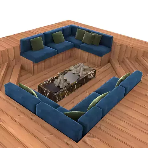 Sofa for overflow swimming pool 