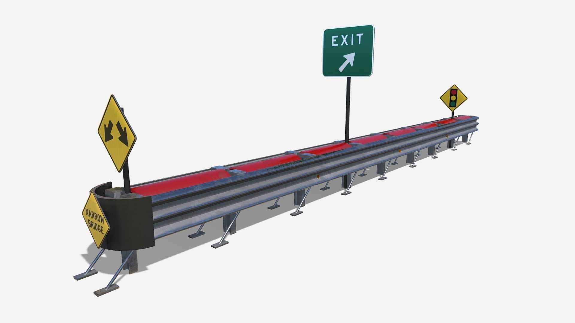 Guard Rail Low-poly 3D model_6