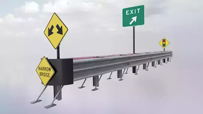Guard Rail Low-poly 3D model