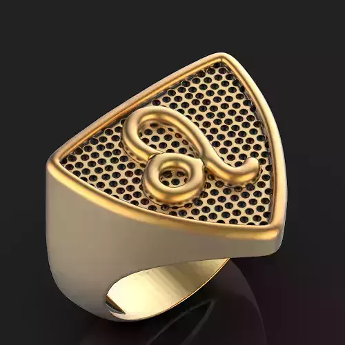 Zodiac leo ring Silver Gold  Print