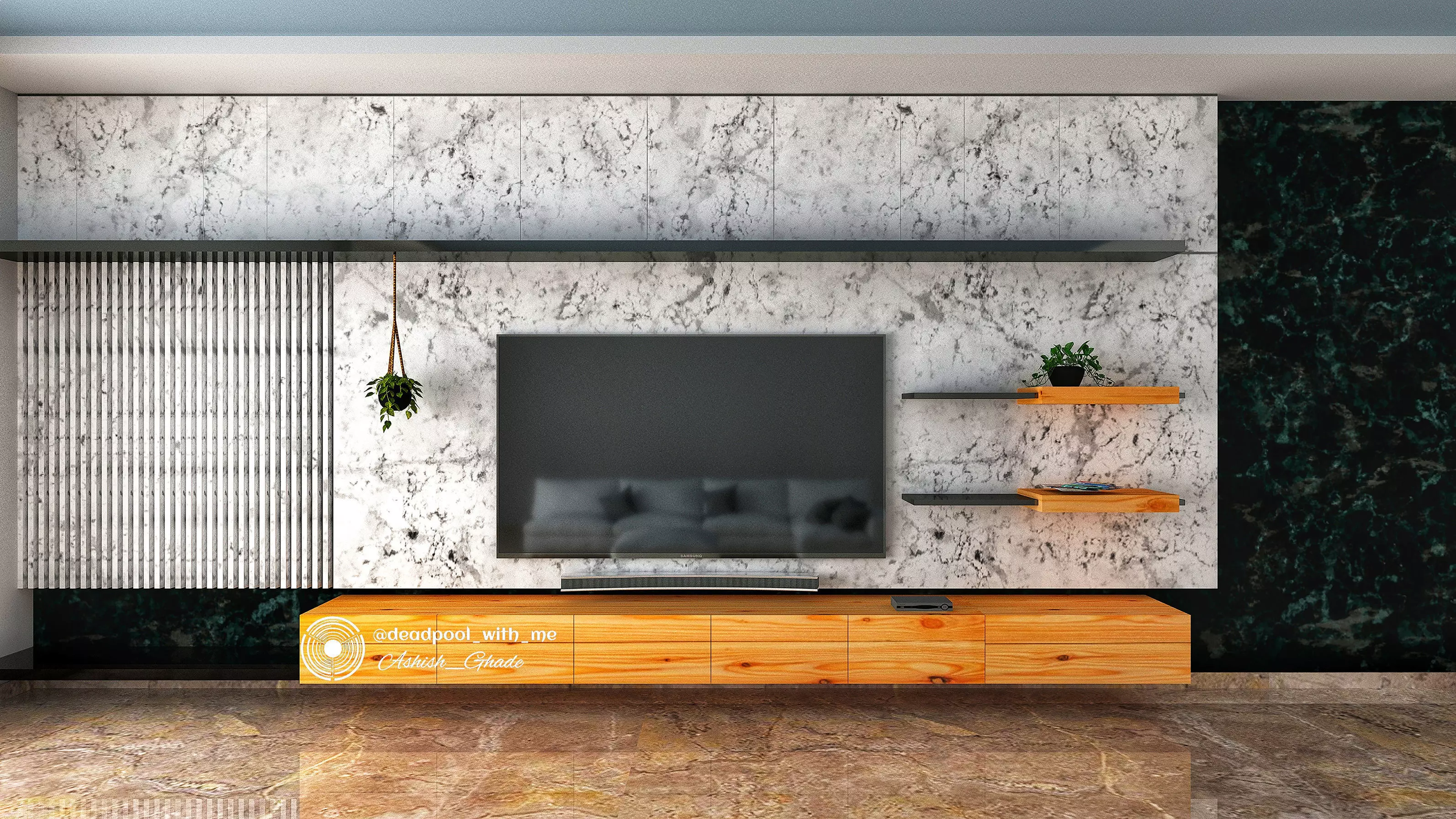 Minimalist tv unit 3D model