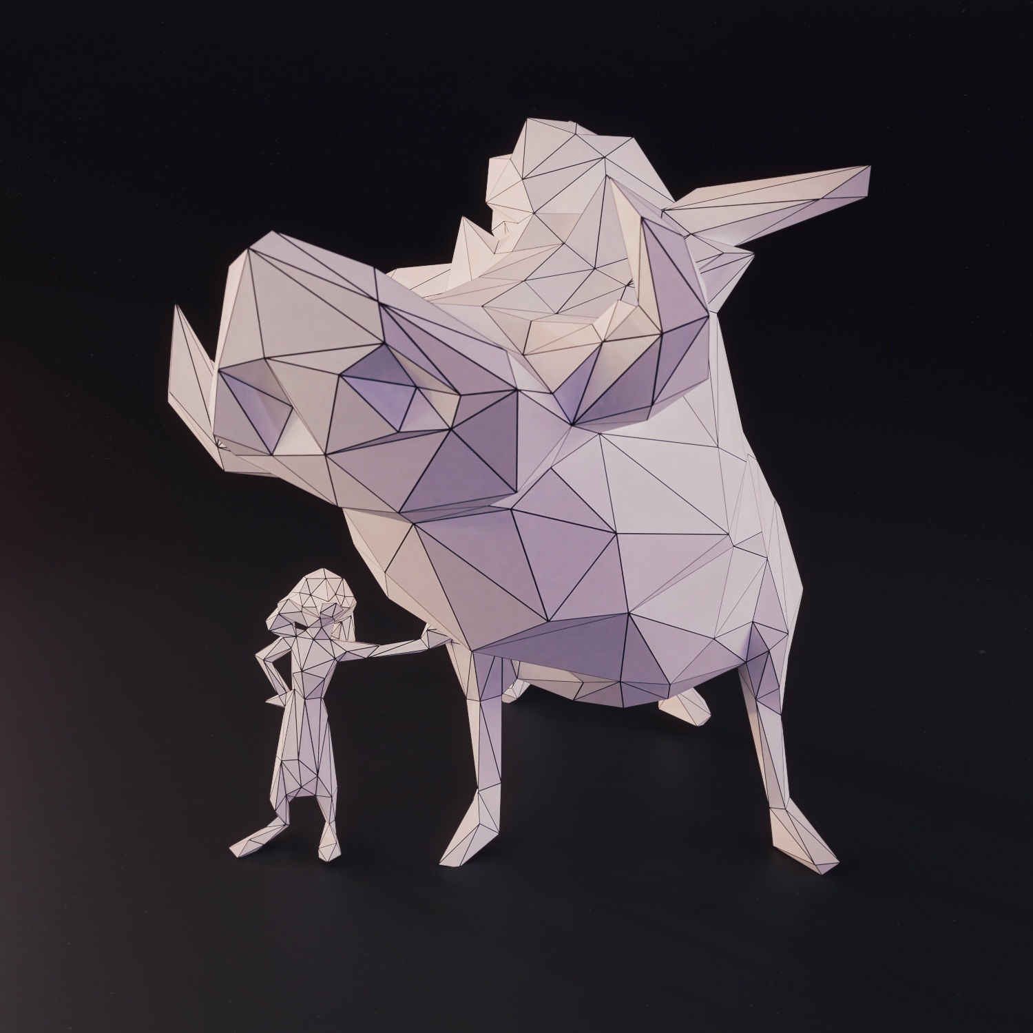 Timon and Pumbaa Low Poly Low-poly 3D model_5