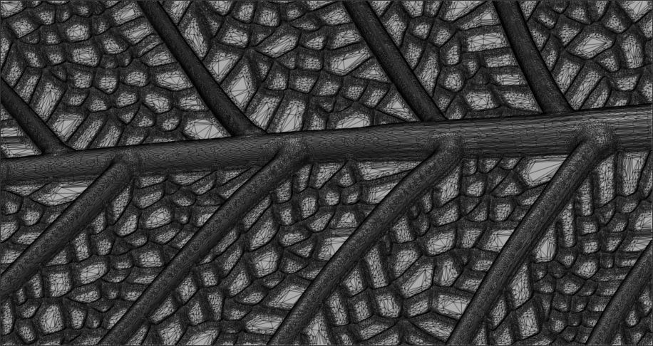 Leaf with vein 3D print model_3