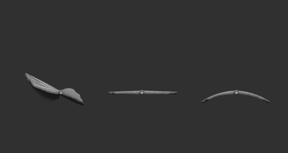 Leaf with vein 3D print model_6