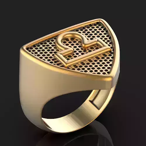 Zodiac libra ring Silver Gold  Print