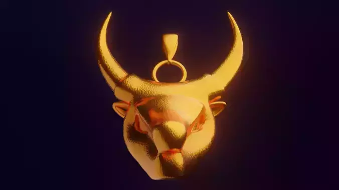 Gold Bull Head Pendant