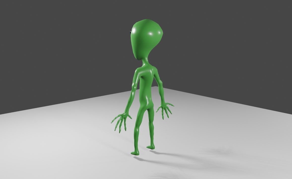ET Alien - UFO - Extraterrestrial - Compatible with Mixamo  3D model_6