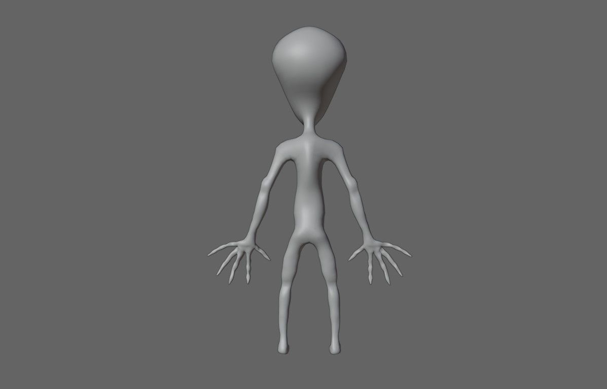 ET Alien - UFO - Extraterrestrial - Compatible with Mixamo  3D model_13
