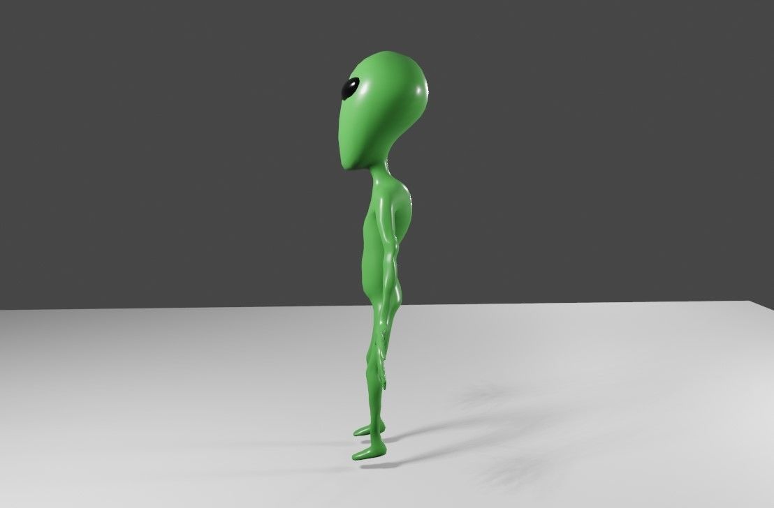 ET Alien - UFO - Extraterrestrial - Compatible with Mixamo  3D model_5